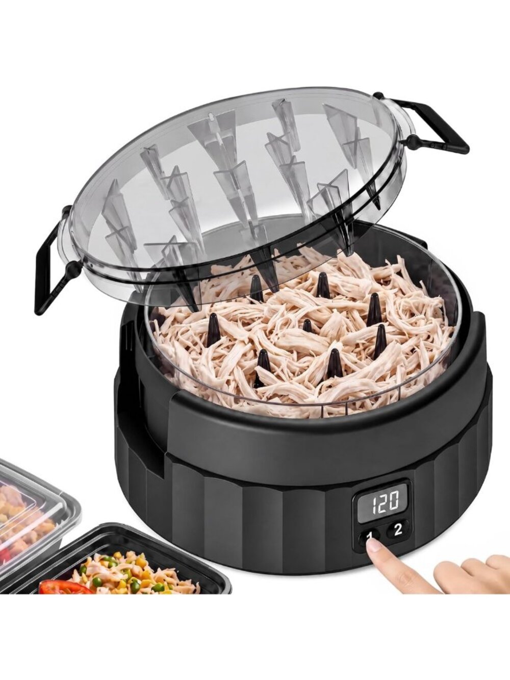 Upgraded Electric Chicken Shredder - One-Touch Meat Shredding Tool, Fast & Easy